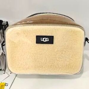 UGG  UGG Janeey II Clear Sheepskin Shearling Crossbody Bag in Cream and Tan